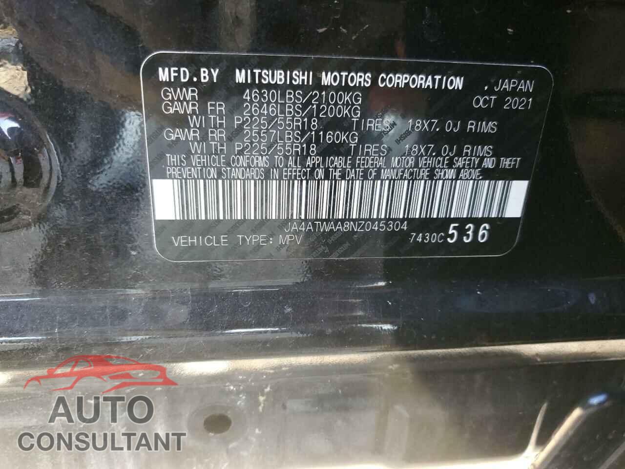 MITSUBISHI ECLIPSE 2022 - JA4ATWAA8NZ045304