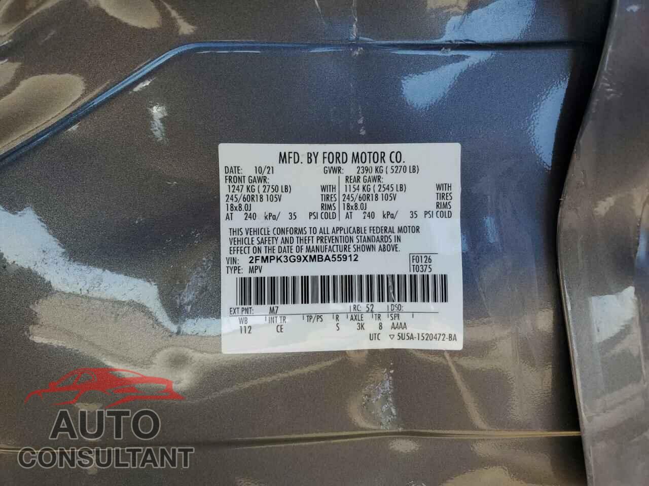 FORD EDGE 2021 - 2FMPK3G9XMBA55912
