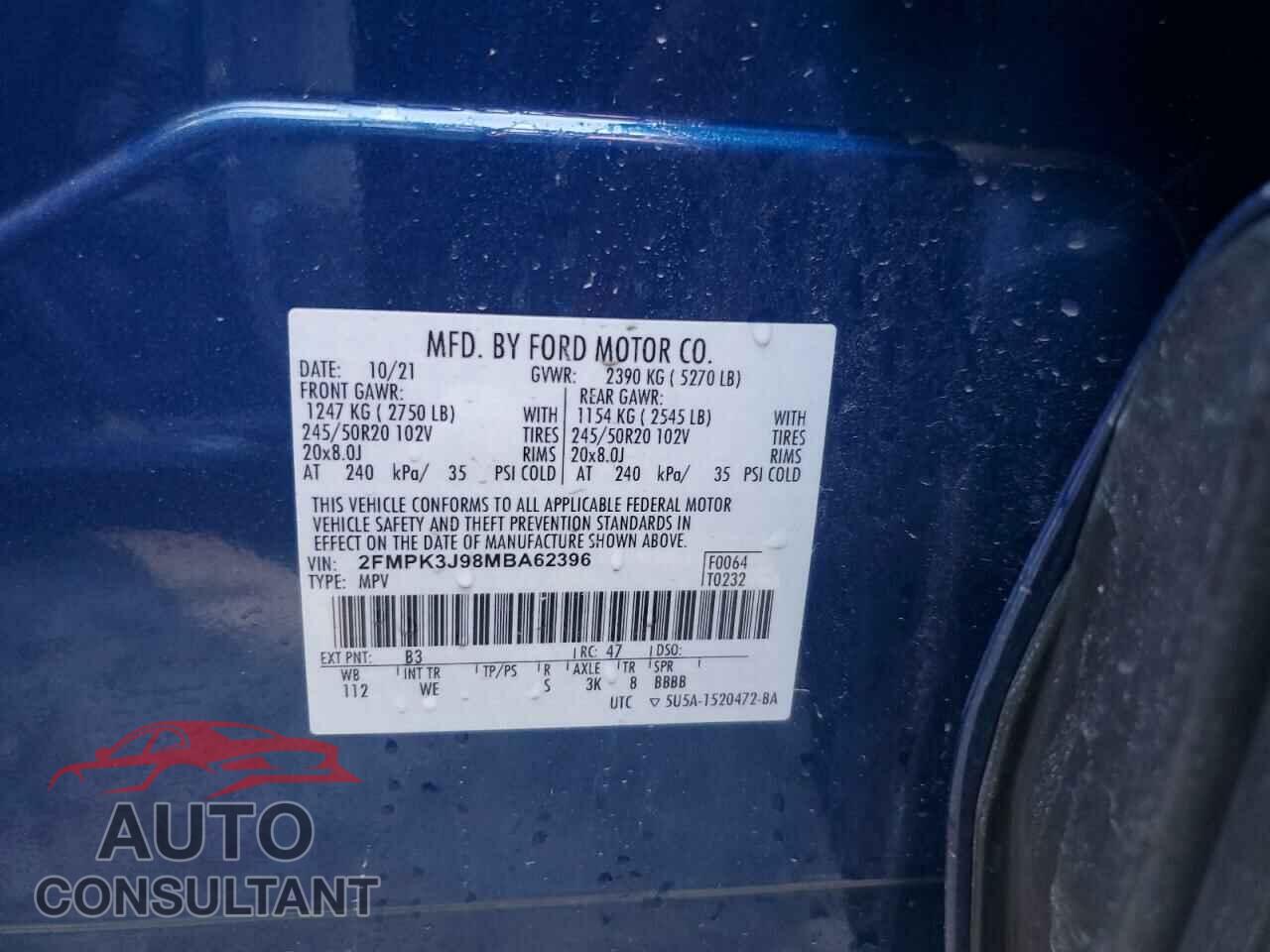 FORD EDGE 2021 - 2FMPK3J98MBA62396