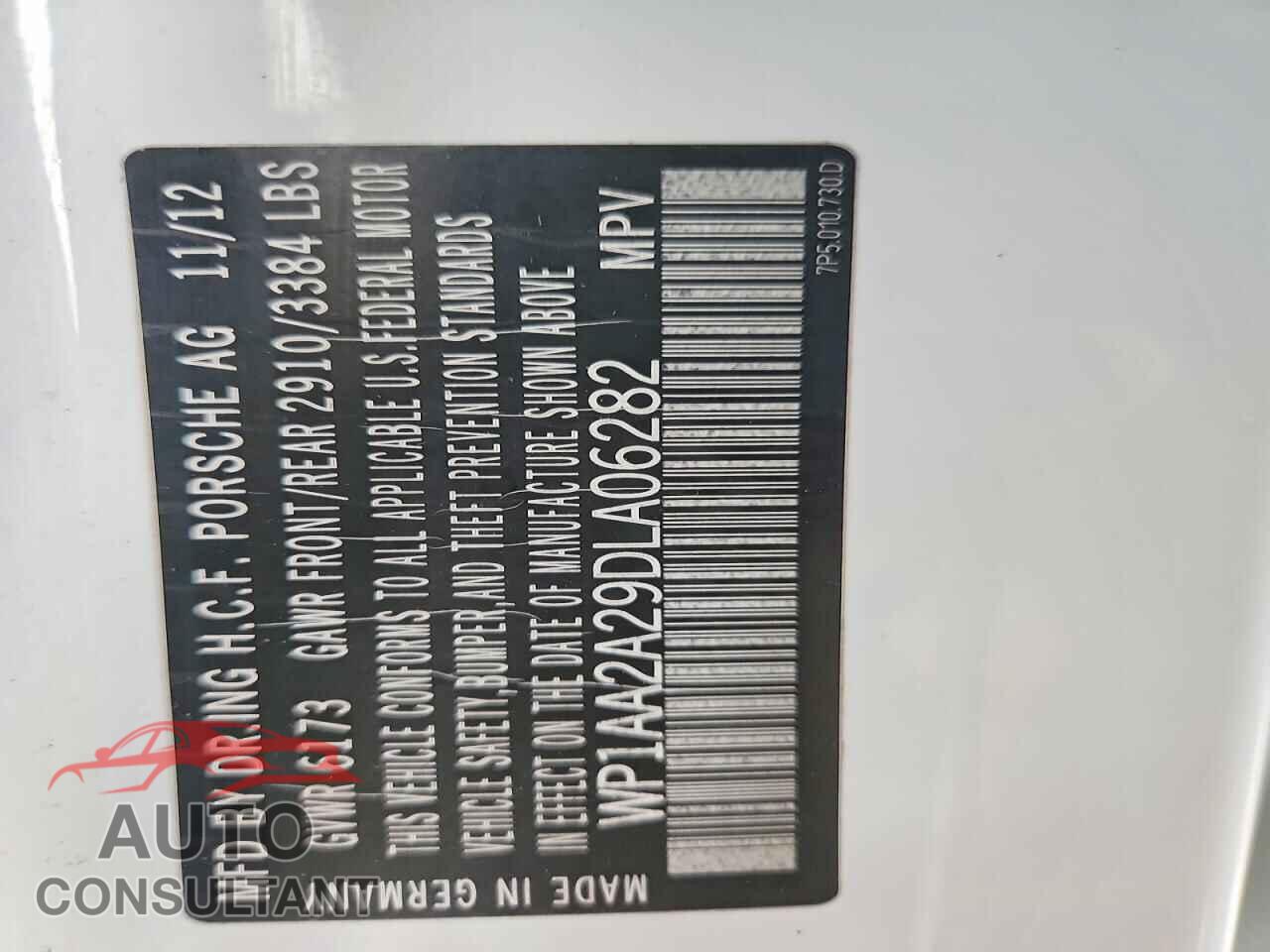 PORSCHE CAYENNE 2013 - WP1AA2A29DLA06282
