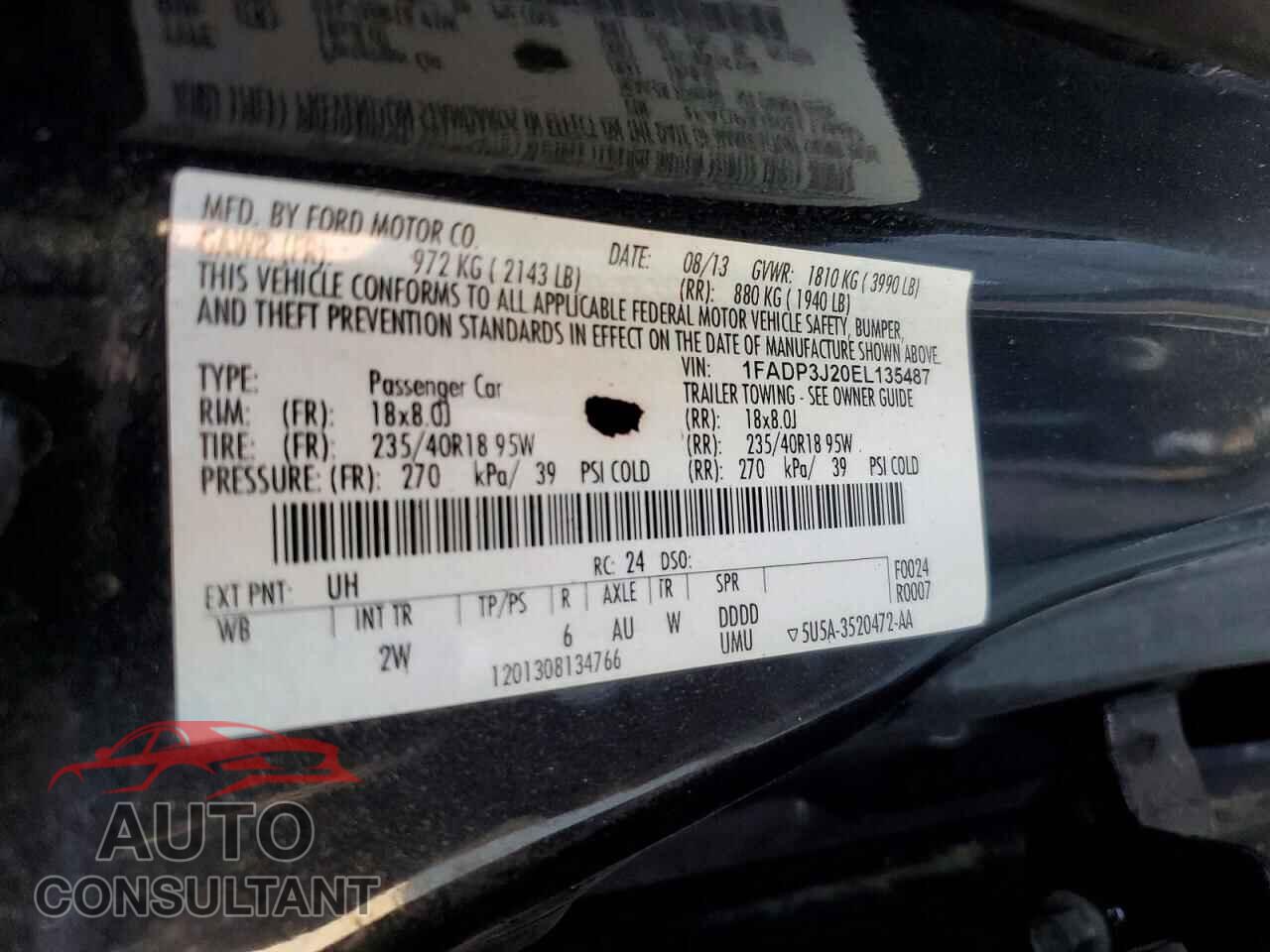 FORD FOCUS 2014 - 1FADP3J20EL135487