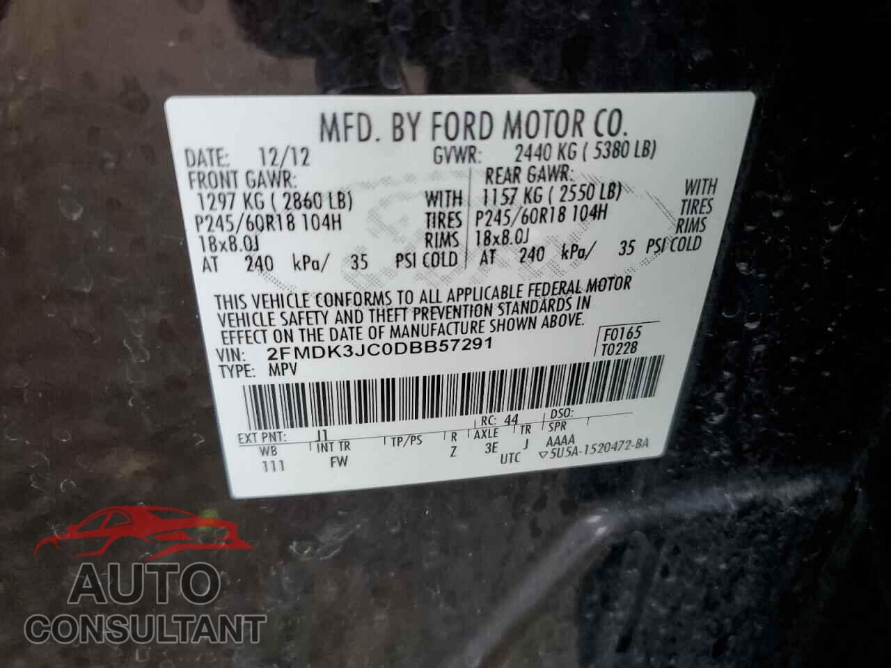 FORD EDGE 2013 - 2FMDK3JC0DBB57291
