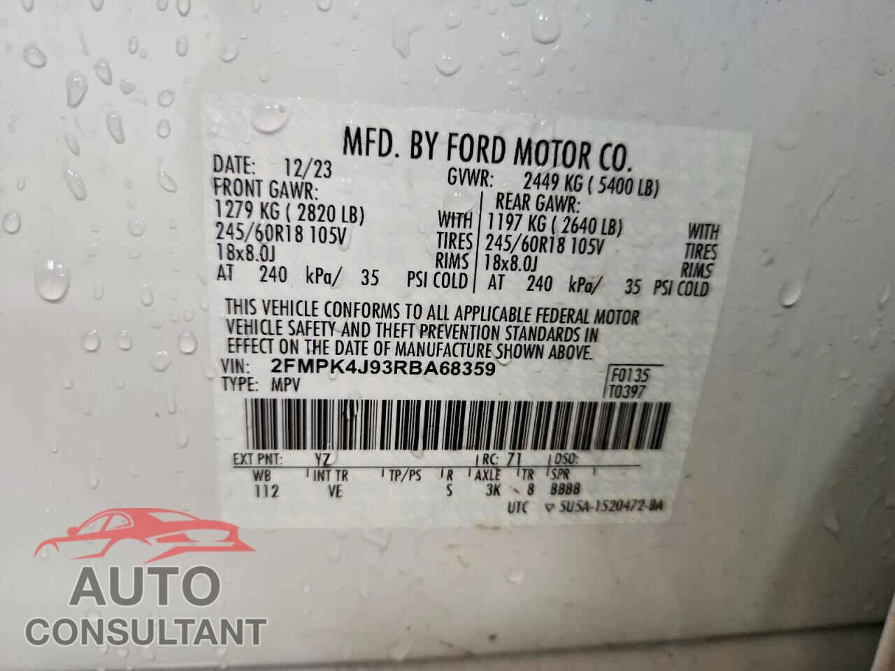FORD EDGE 2024 - 2FMPK4J93RBA68359