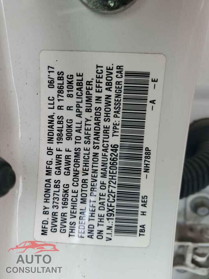 HONDA CIVIC 2017 - 19XFC2F72HE066246
