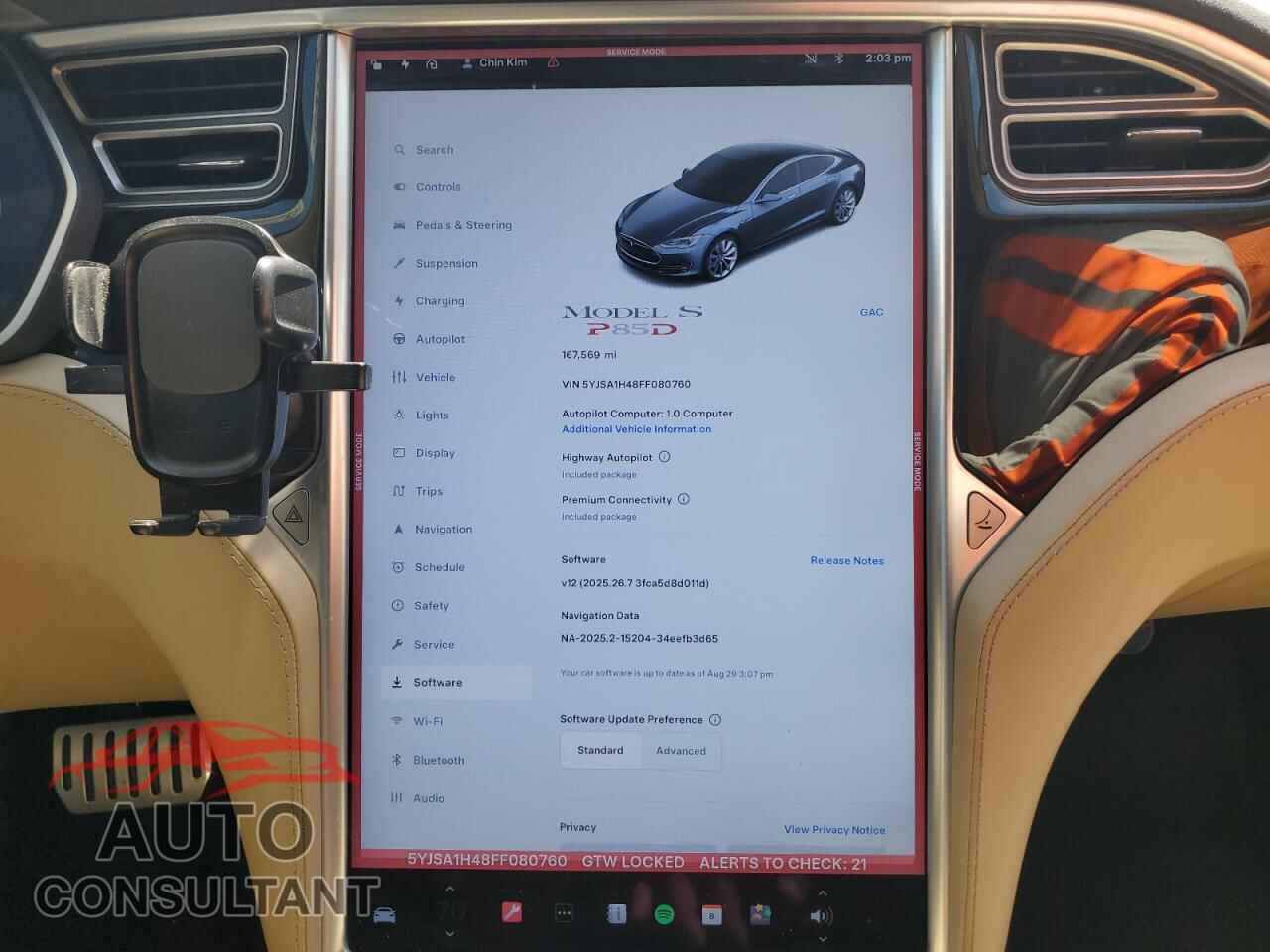 TESLA MODEL S 2015 - 5YJSA1H48FF080760