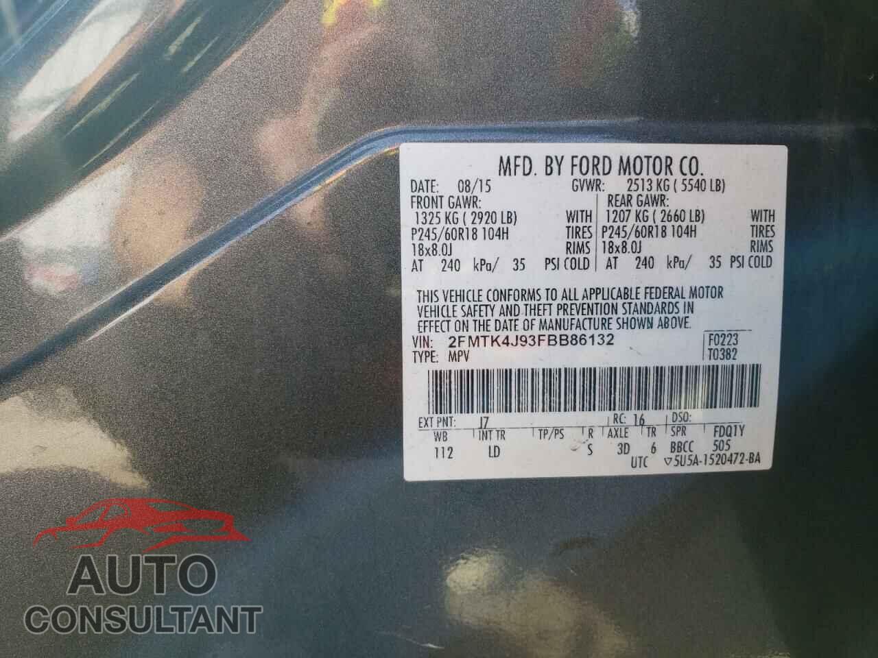 FORD EDGE 2015 - 2FMTK4J93FBB86132