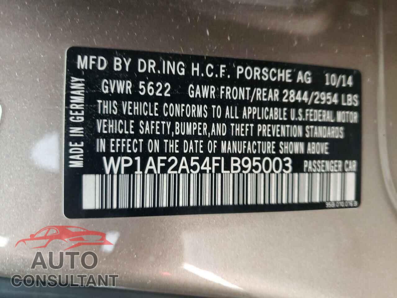 PORSCHE MACAN 2015 - WP1AF2A54FLB95003