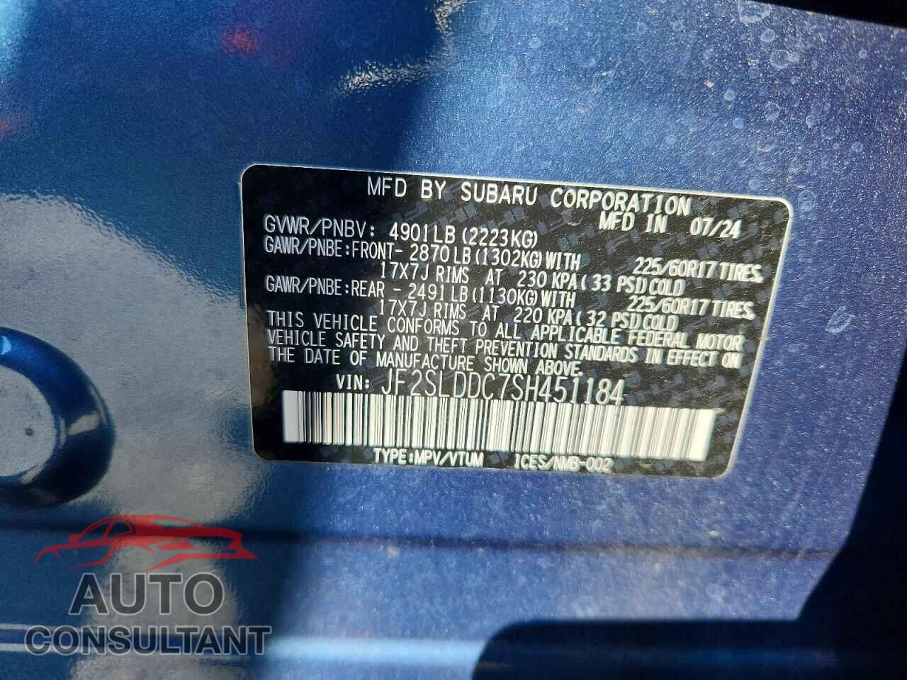 SUBARU FORESTER 2025 - JF2SLDDC7SH451184