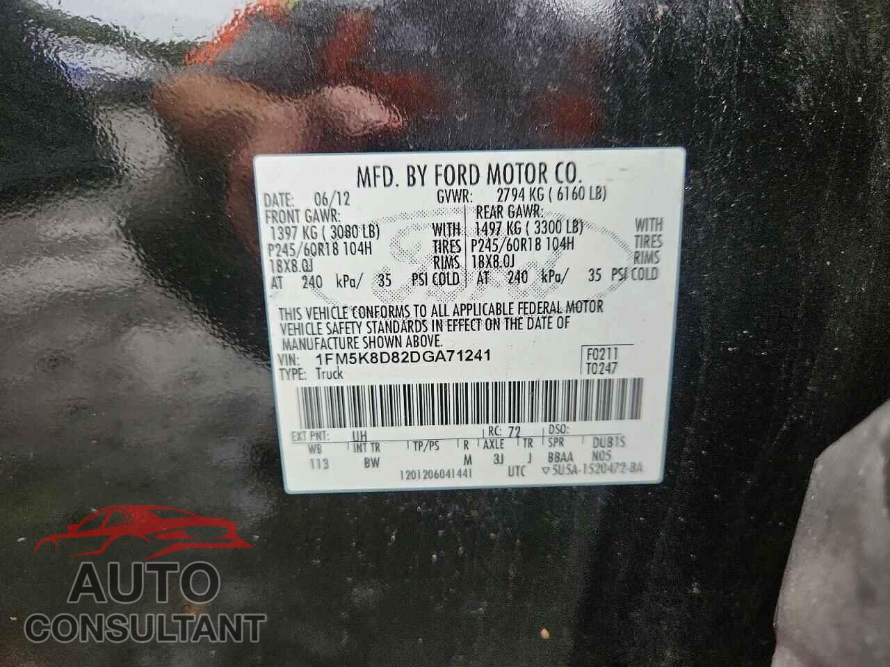 FORD EXPLORER 2013 - 1FM5K8D82DGA71241