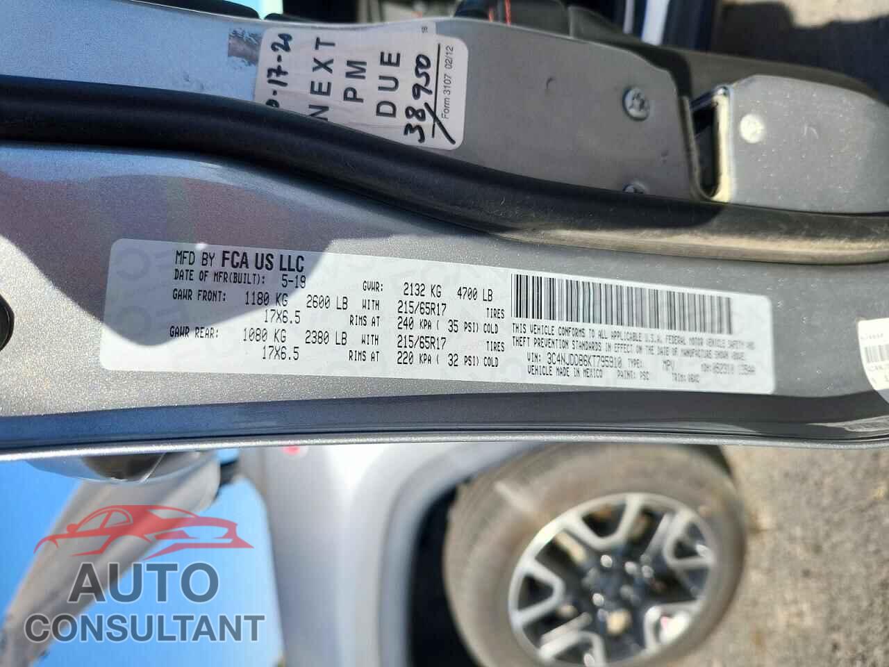 JEEP COMPASS 2019 - 3C4NJDDB6KT795910