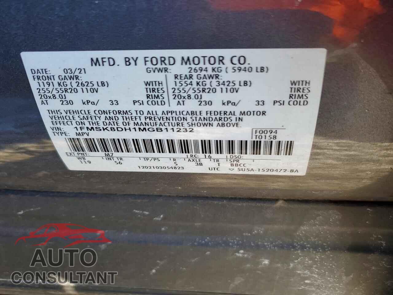 FORD EXPLORER 2021 - 1FMSK8DH1MGB11232