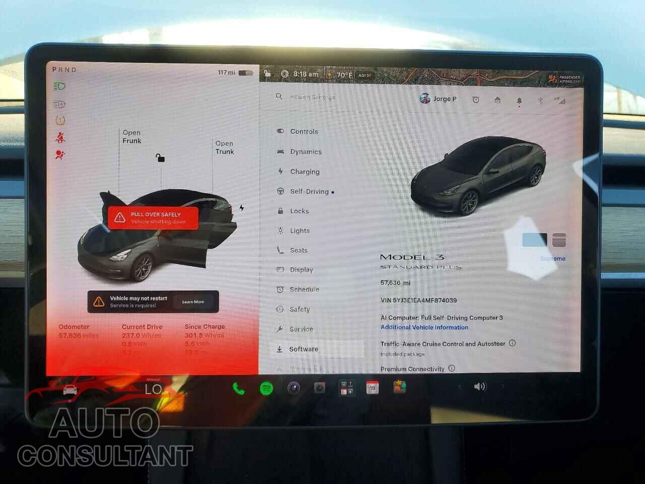 TESLA MODEL 3 2021 - 5YJ3E1EA4MF874039