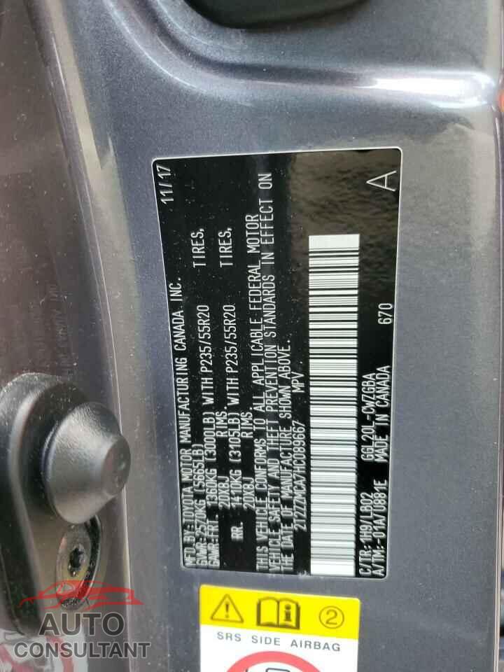 LEXUS RX350 2017 - 2T2ZZMCA7HC089667