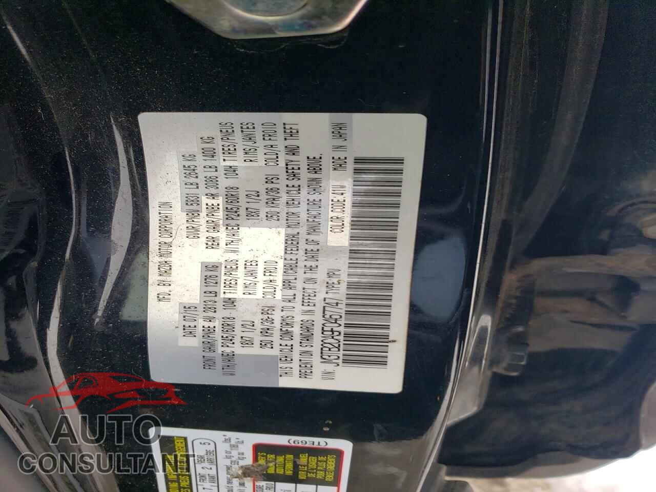 MAZDA CX-9 2015 - JM3TB2CA9F0467747