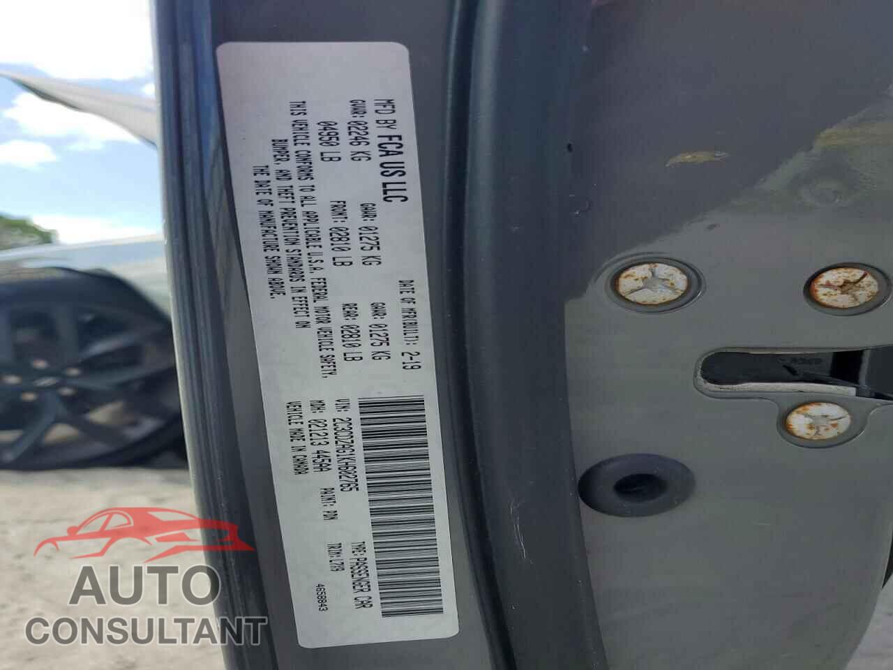 DODGE CHALLENGER 2019 - 2C3CDZAG1KH602765