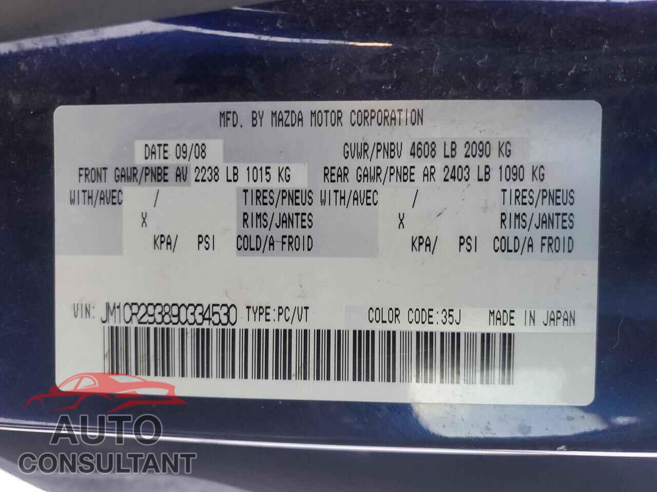 MAZDA 5 2009 - JM1CR293890334530