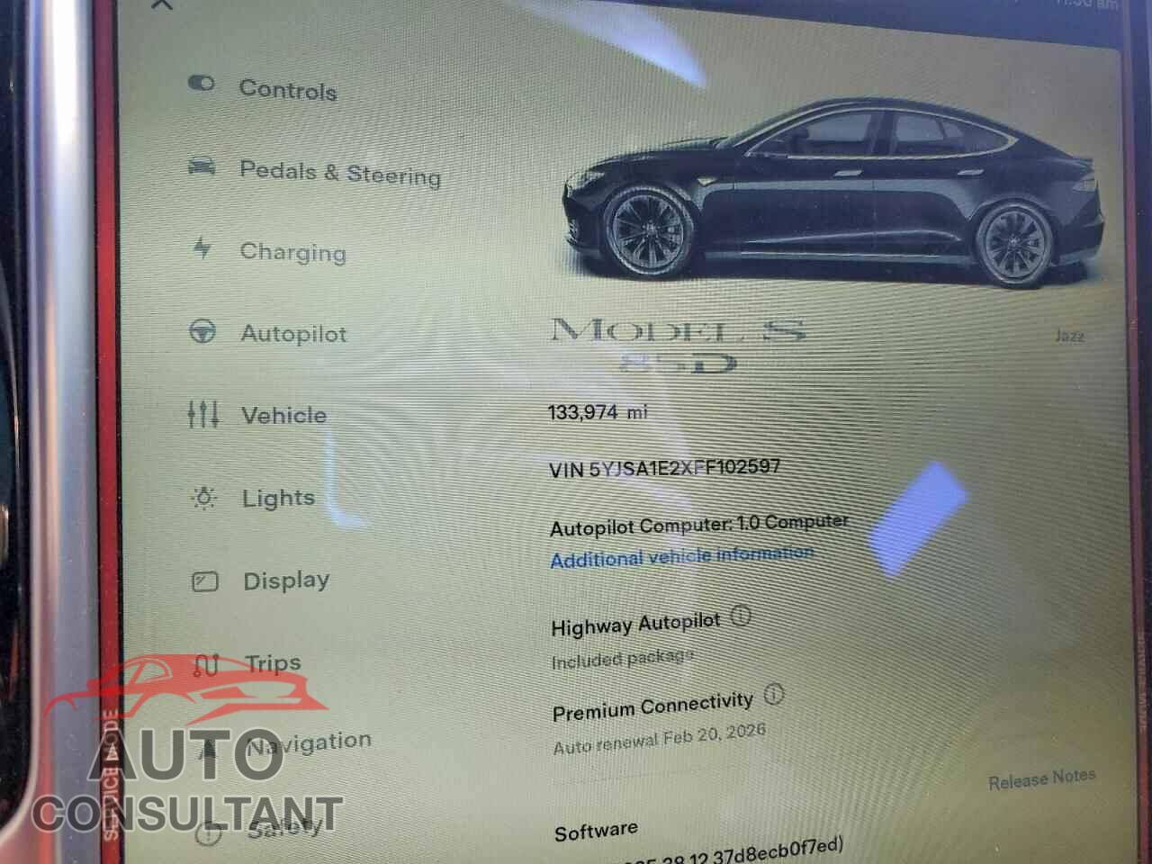 TESLA MODEL S 2015 - 5YJSA1E2XFF102597