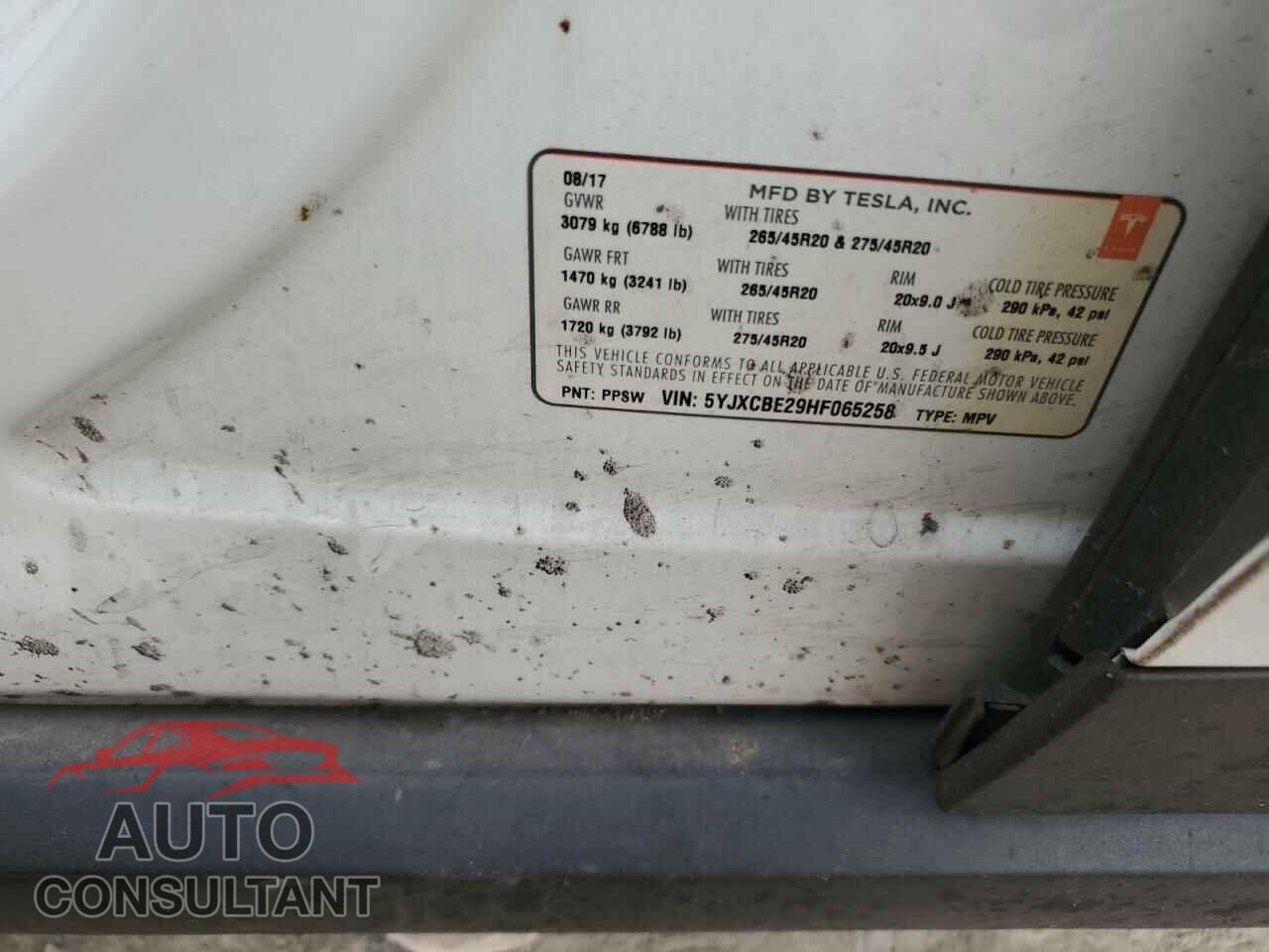 TESLA MODEL X 2017 - 5YJXCBE29HF065258