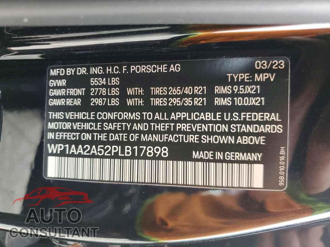 PORSCHE MACAN 2023 - WP1AA2A52PLB17898