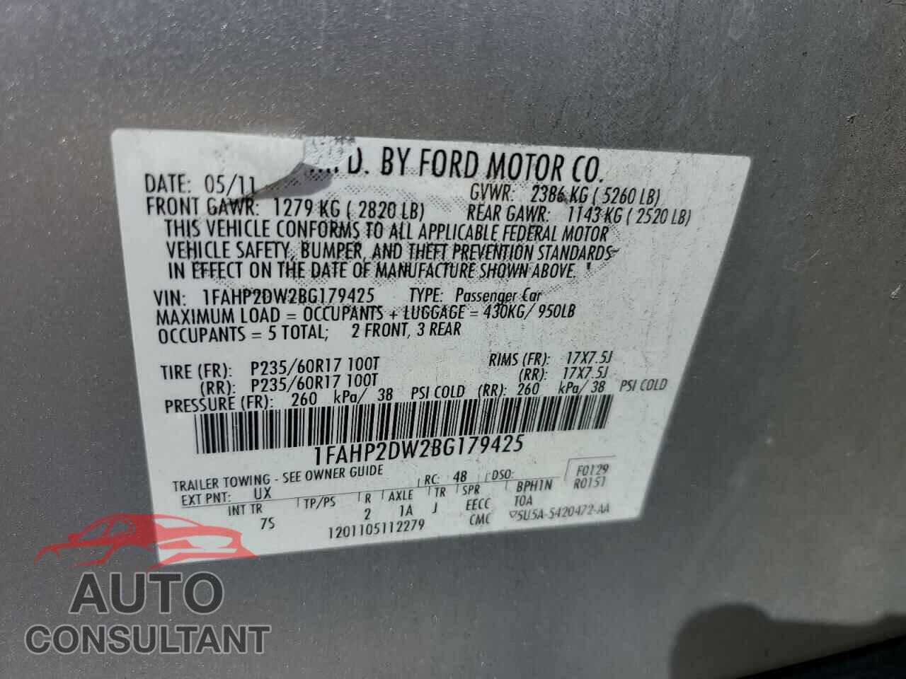 FORD TAURUS 2011 - 1FAHP2DW2BG179425
