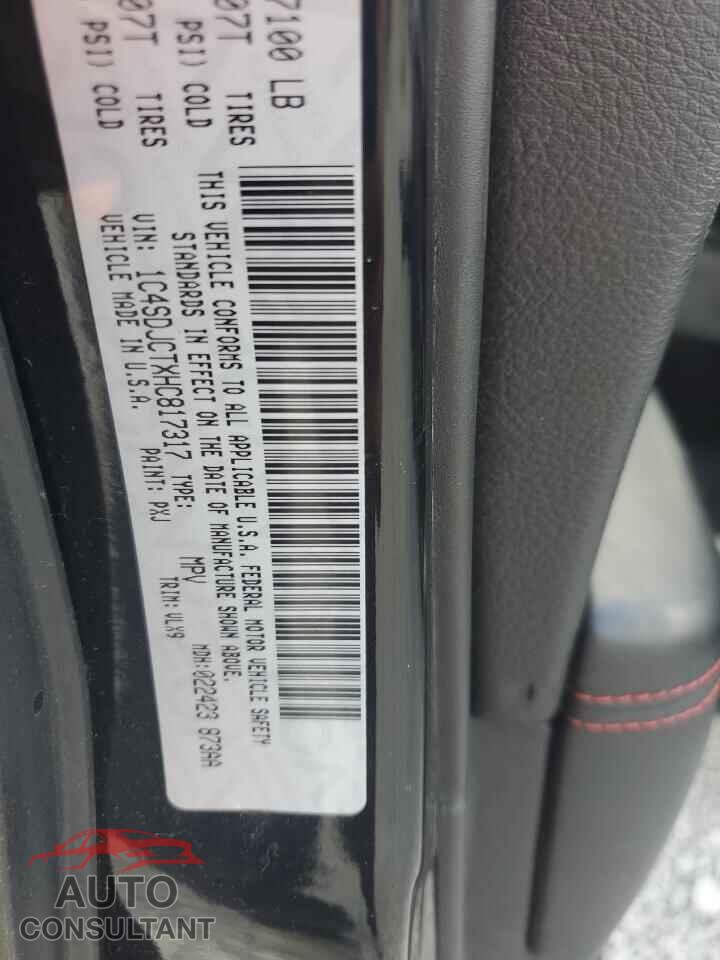 DODGE DURANGO 2017 - 1C4SDJCTXHC817317