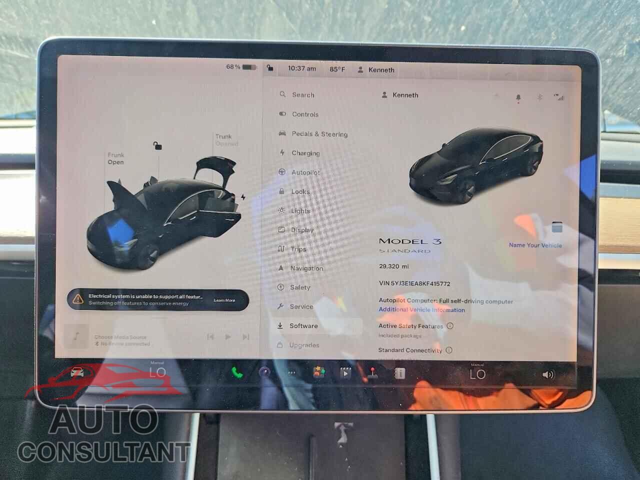 TESLA MODEL 3 2019 - 5YJ3E1EA8KF415772
