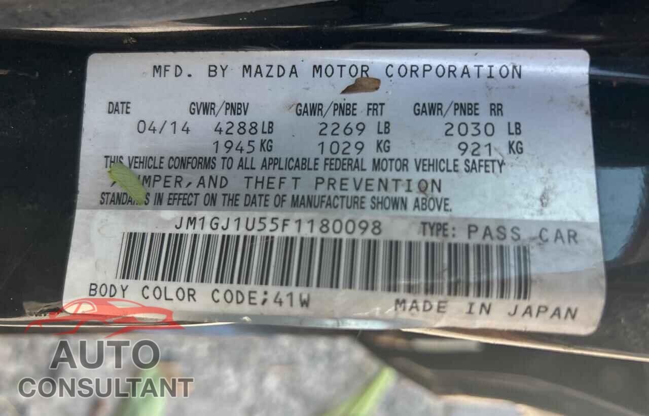 MAZDA 6 2015 - JM1GJ1U55F1180098