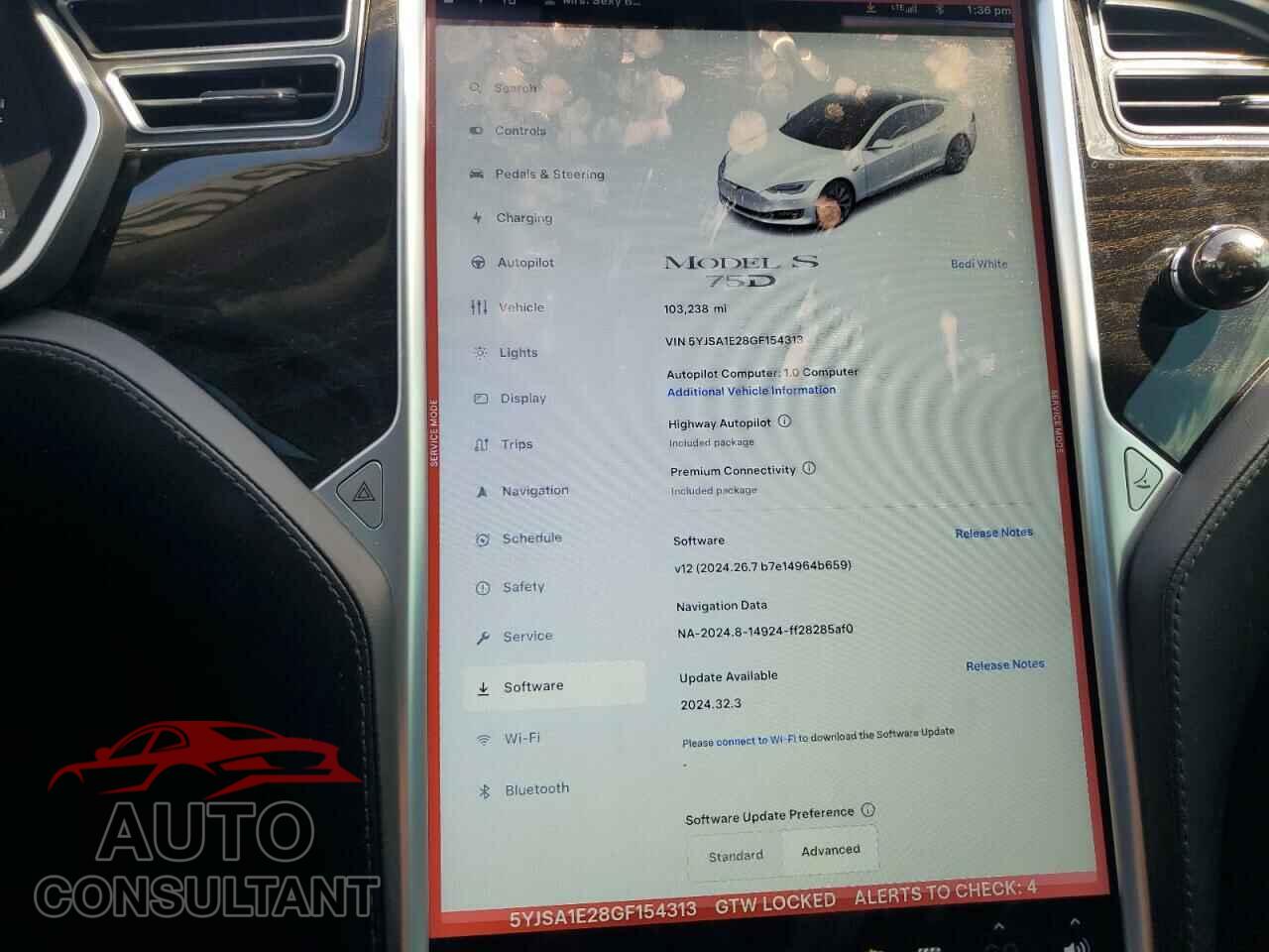 TESLA MODEL S 2016 - 5YJSA1E28GF154313