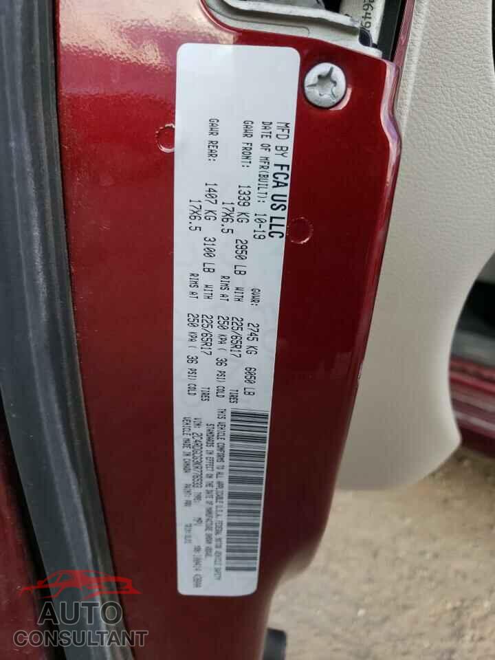DODGE CARAVAN 2019 - 2C4RDGCG3KR776533