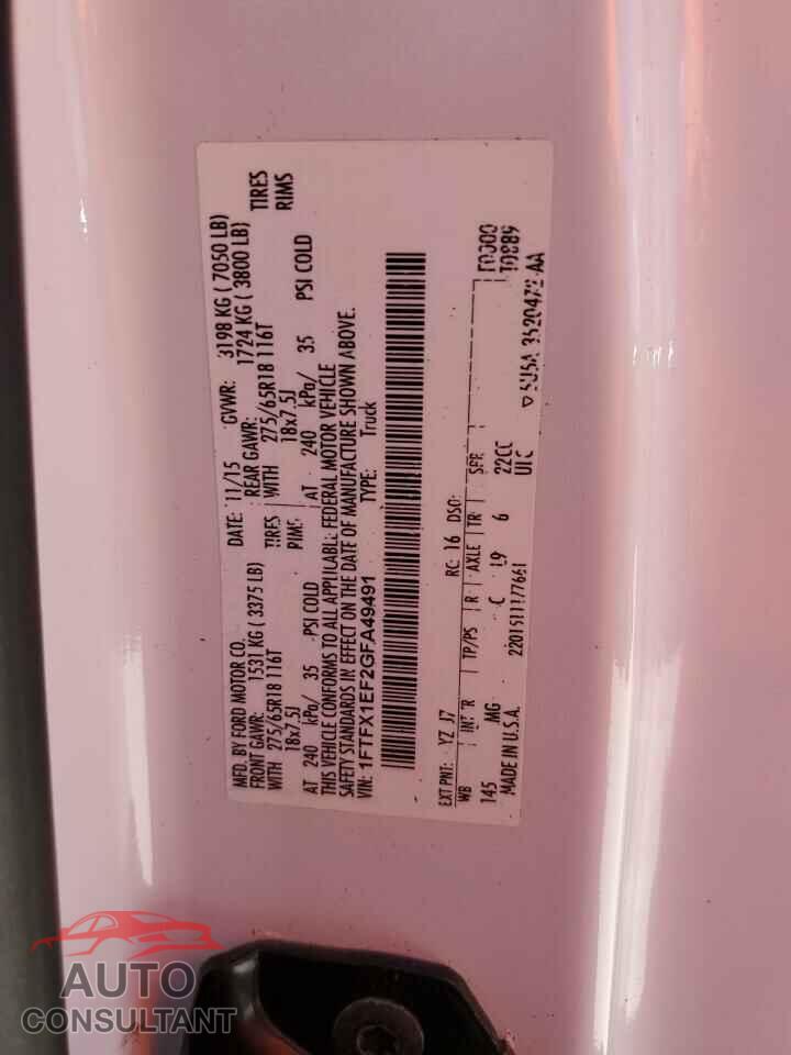 FORD F-150 2016 - 1FTFX1EF2GFA49491