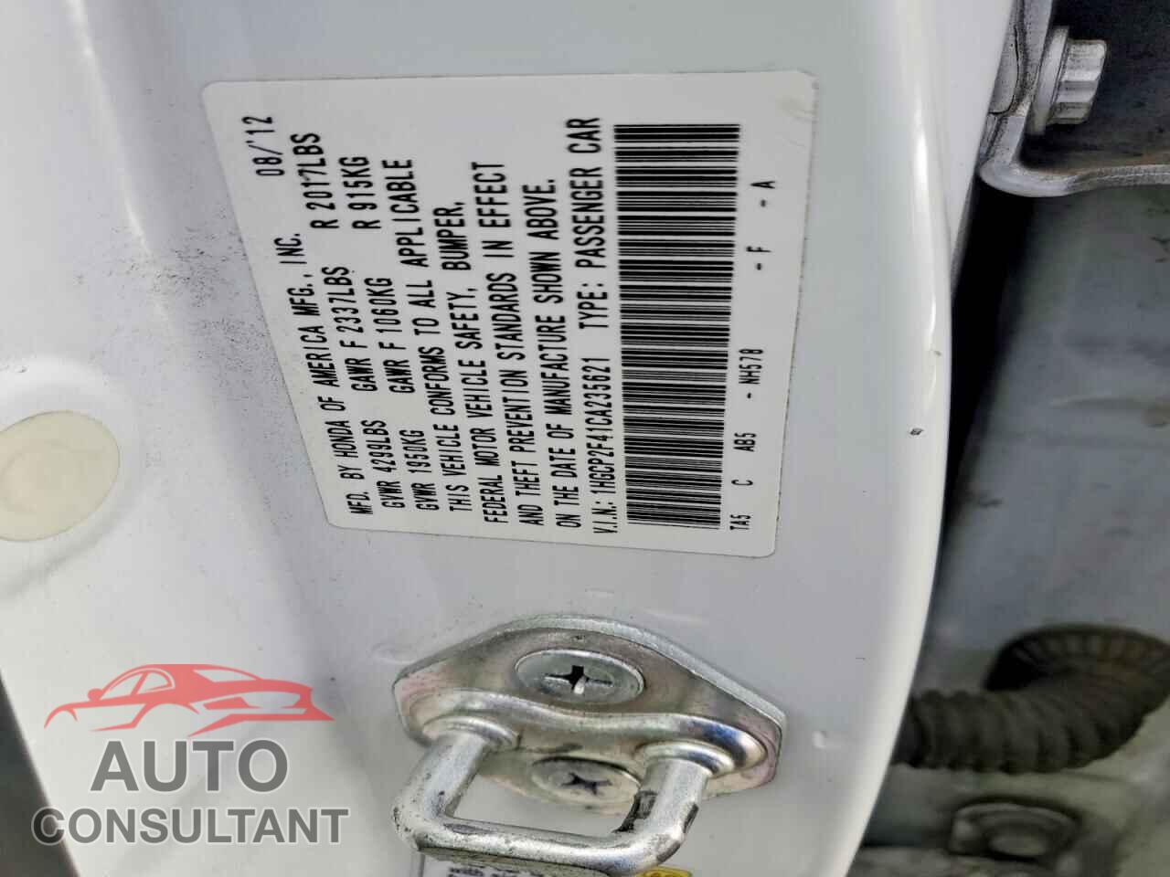 HONDA ACCORD 2012 - 1HGCP2F41CA235621