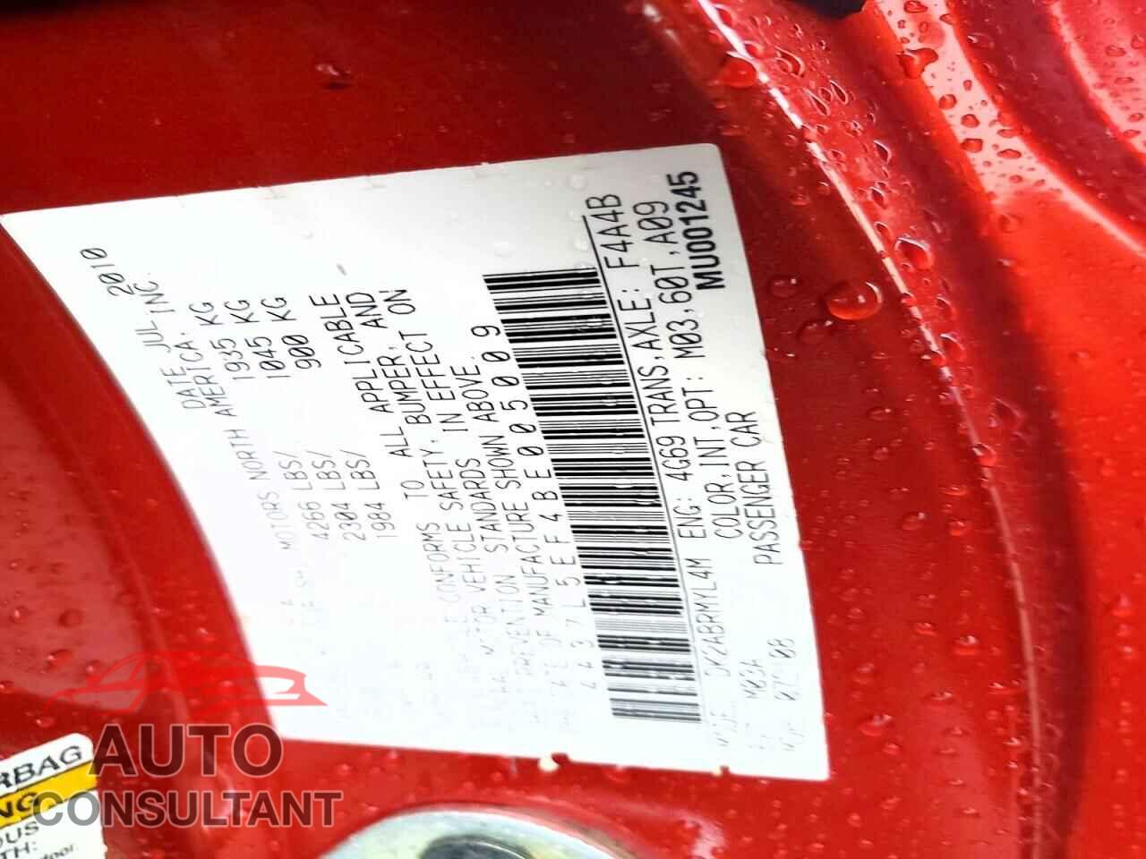 MITSUBISHI ECLIPSE 2011 - 4A37L5EF4BE005009