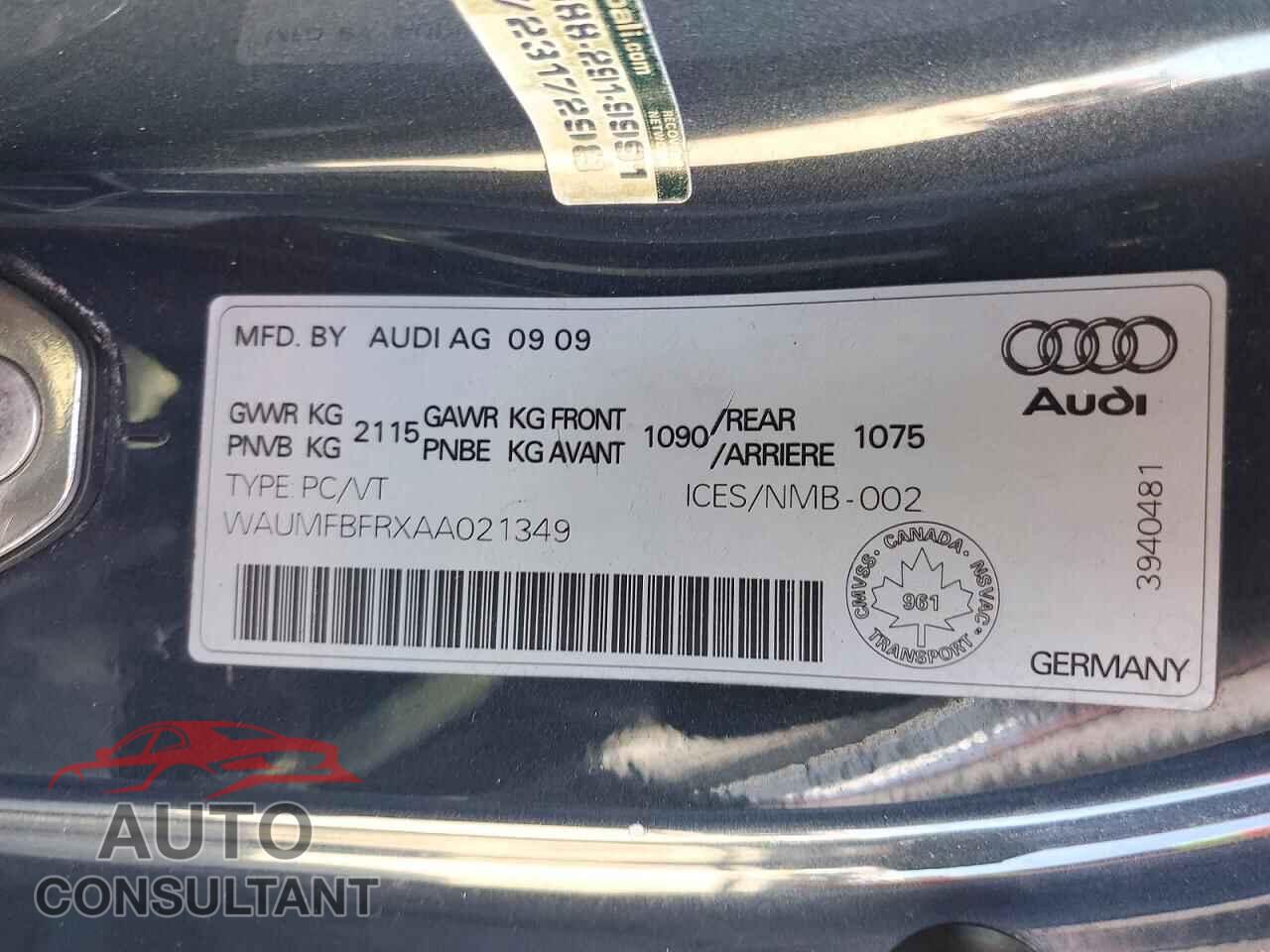 AUDI A5 2010 - WAUMFBFRXAA021349