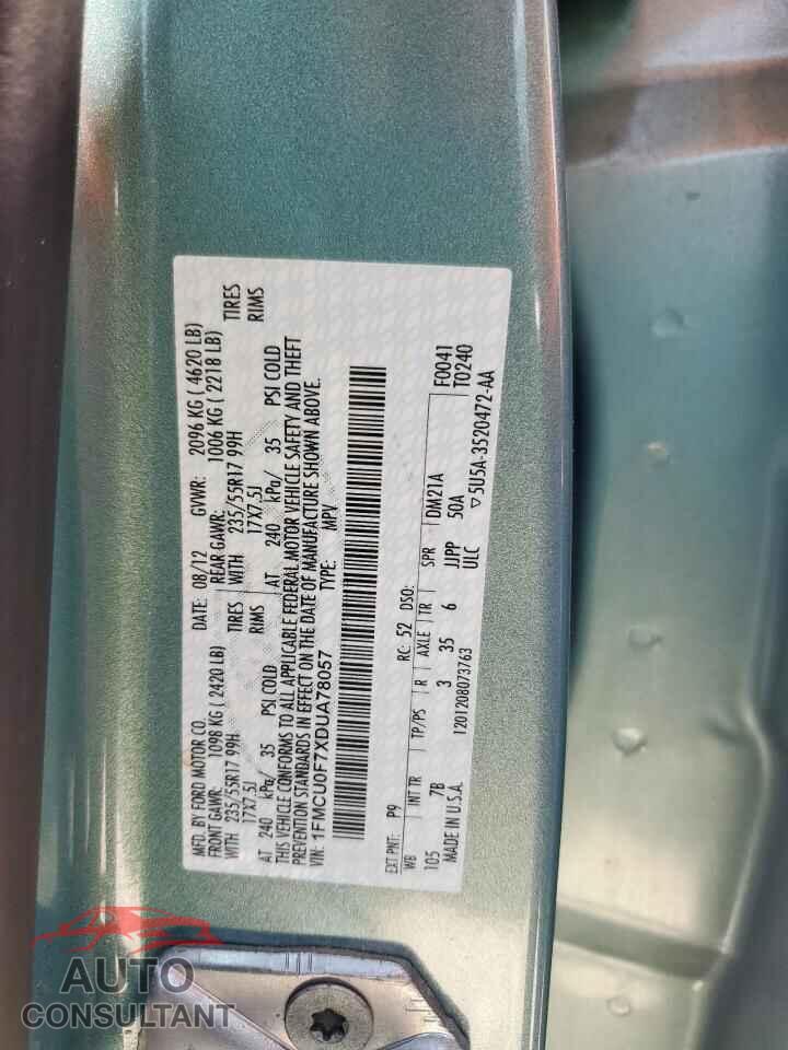 FORD ESCAPE 2013 - 1FMCU0F7XDUA78057