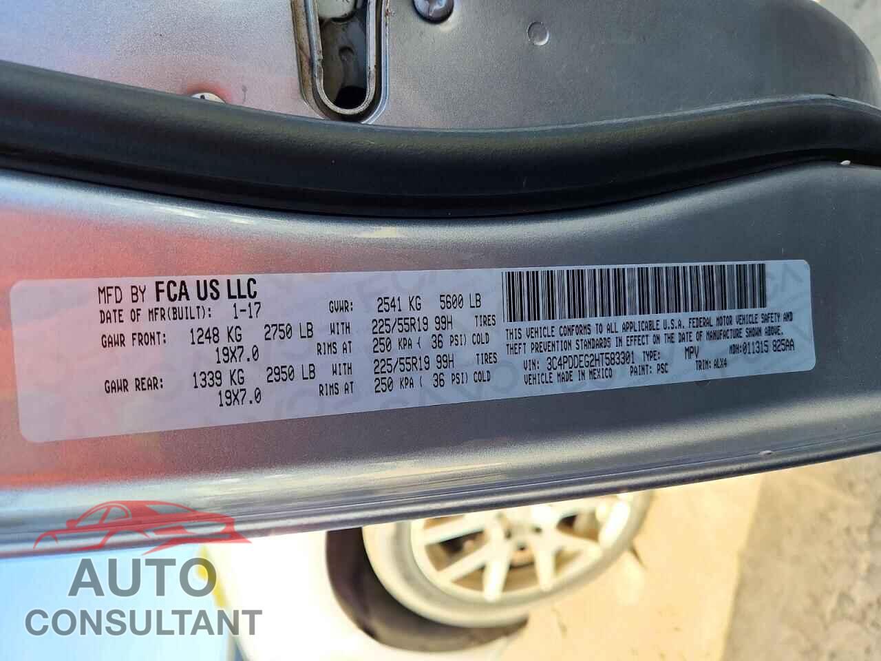 DODGE JOURNEY 2017 - 3C4PDDEG2HT583301