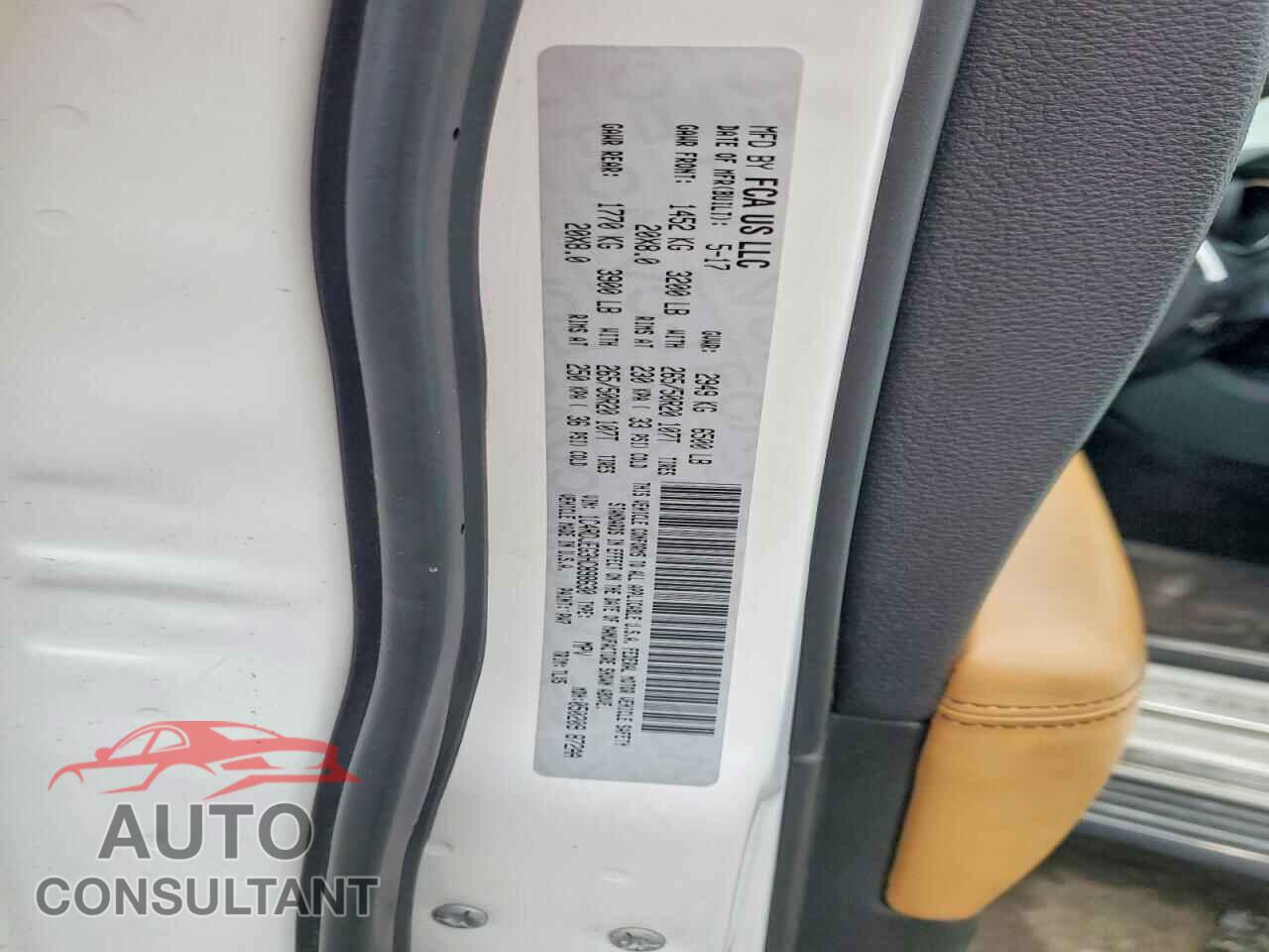 DODGE DURANGO 2017 - 1C4RDJEG3HC898630