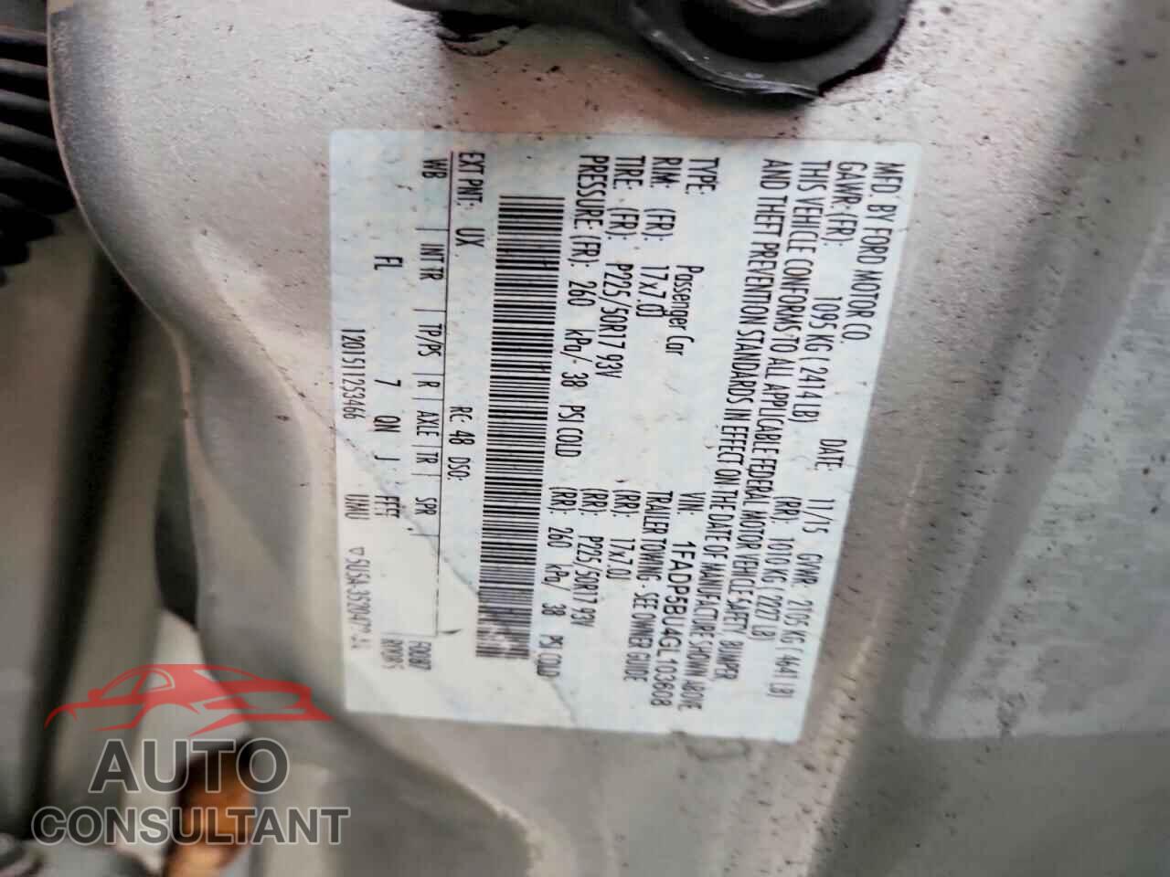FORD CMAX 2016 - 1FADP5BU4GL103608