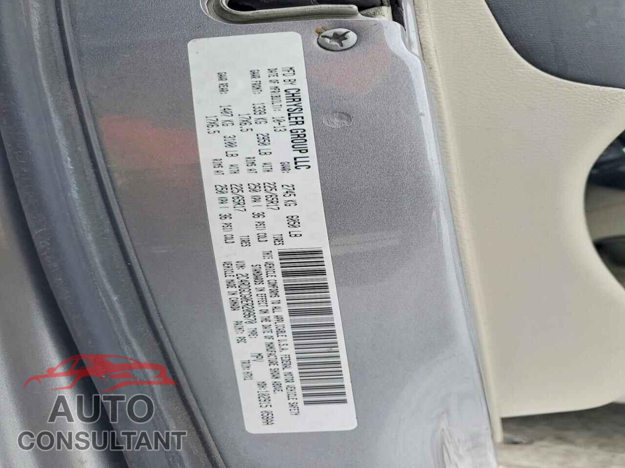 DODGE CARAVAN 2014 - 2C4RDGCG0ER209670