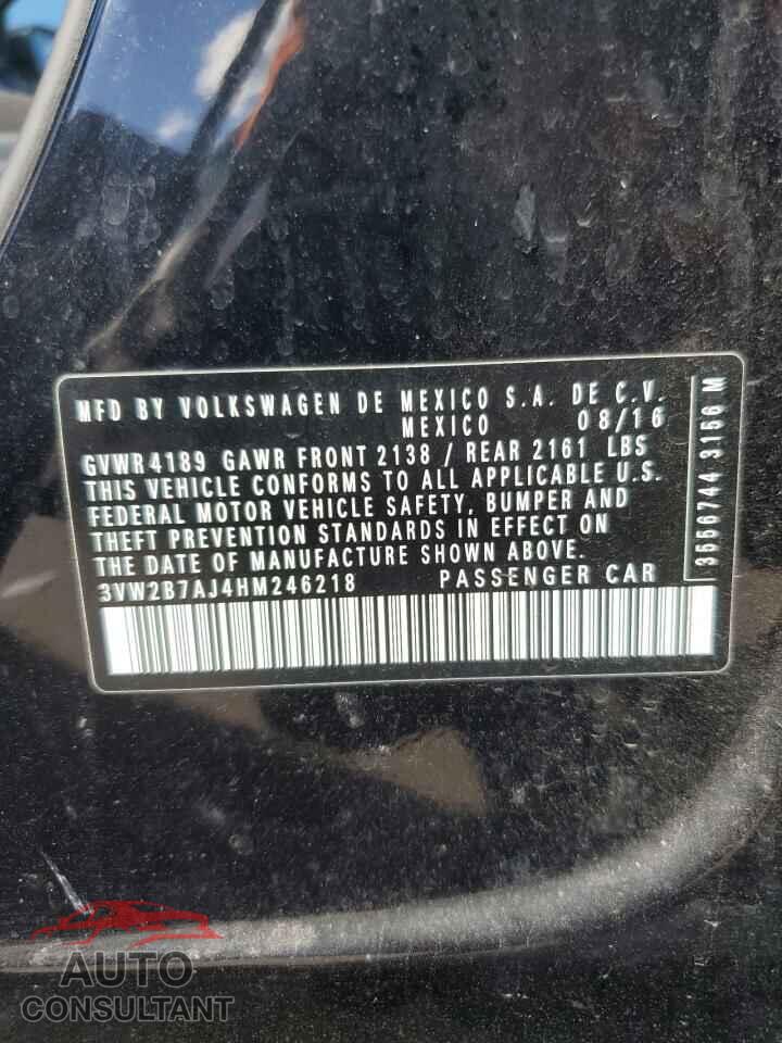 VOLKSWAGEN JETTA 2017 - 3VW2B7AJ4HM246218
