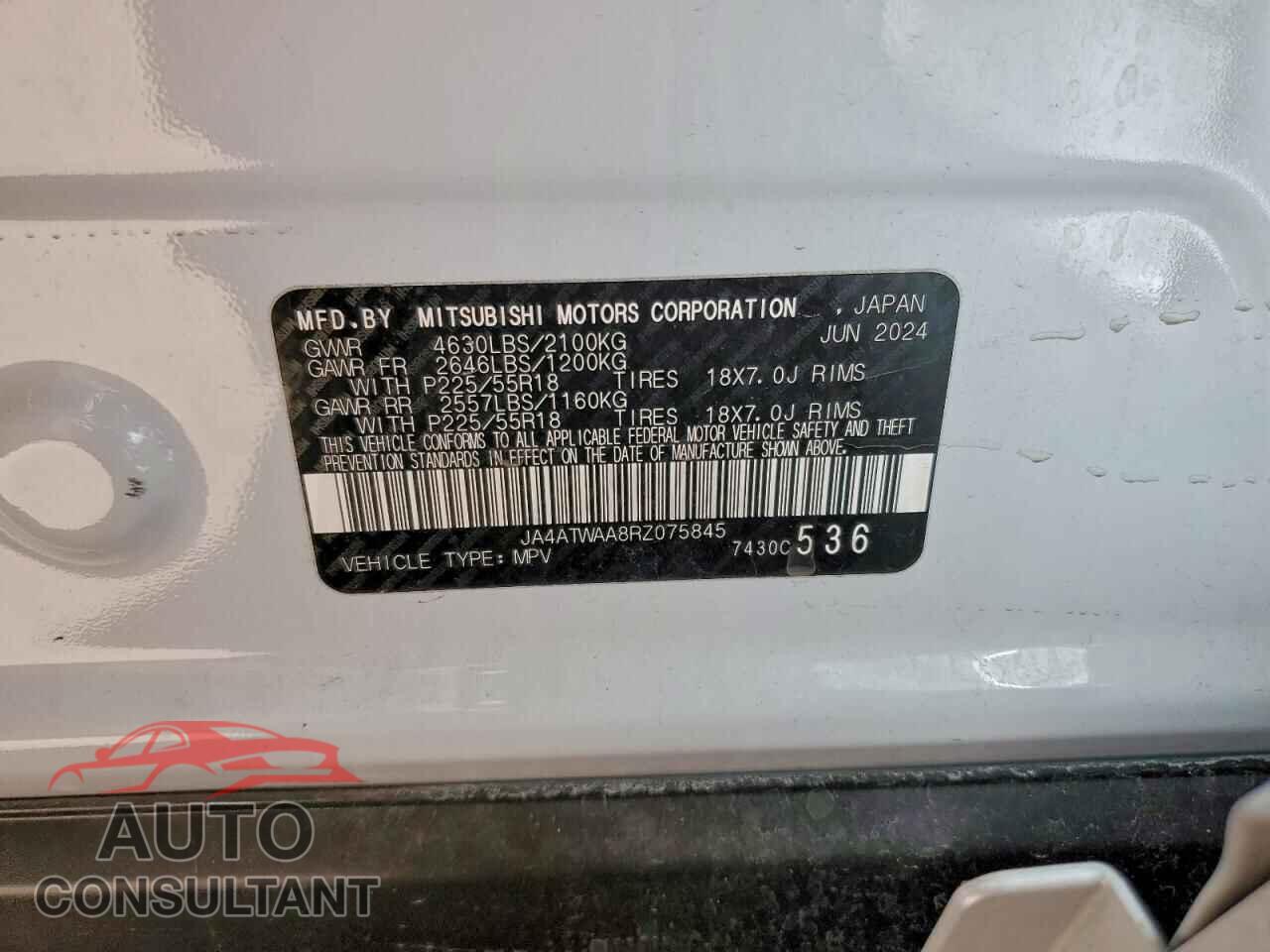 MITSUBISHI ECLIPSE 2024 - JA4ATWAA8RZ075845