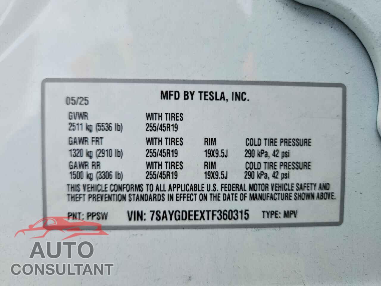 TESLA MODEL Y 2026 - 7SAYGDEEXTF360315