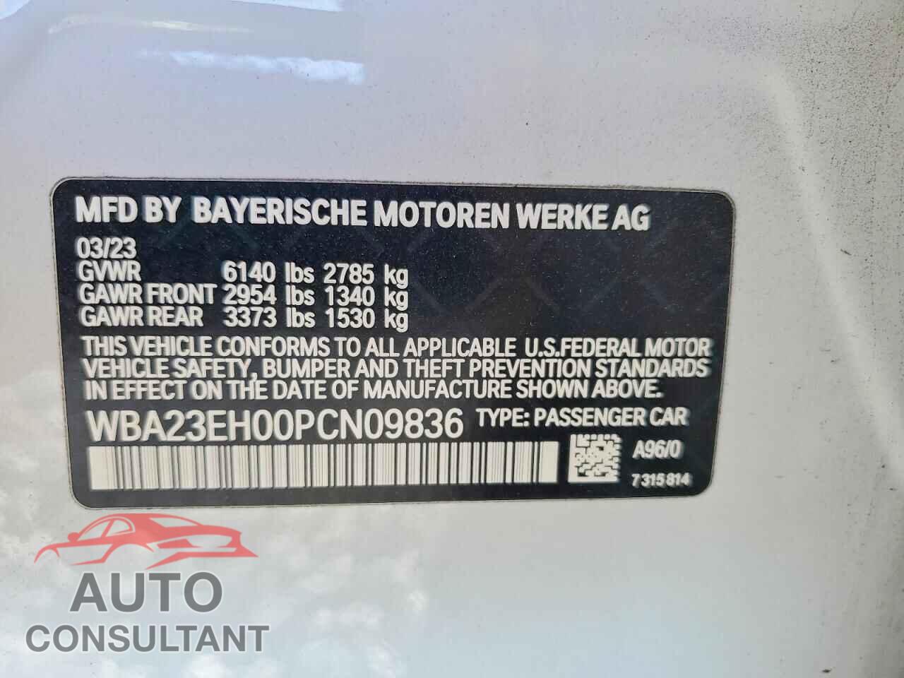 BMW 7 SERIES 2023 - WBA23EH00PCN09836
