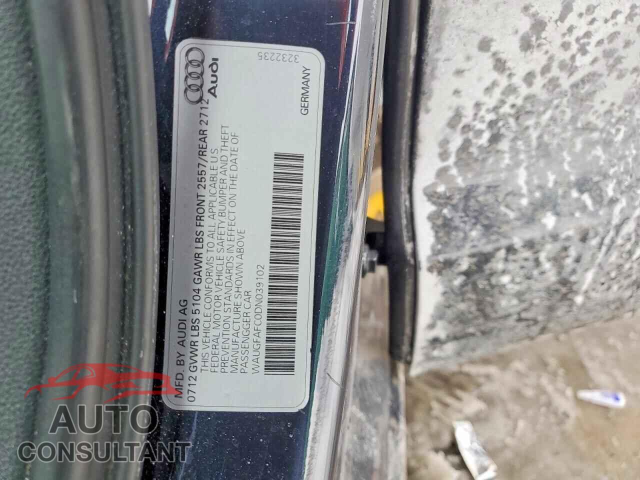 AUDI A6 2013 - WAUGFAFC0DN039102
