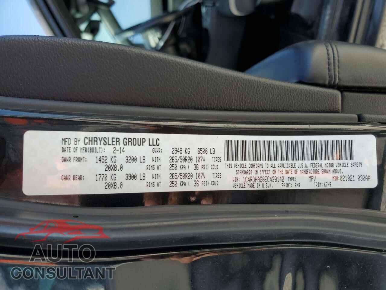 DODGE DURANGO 2014 - 1C4RDHAG0EC438142