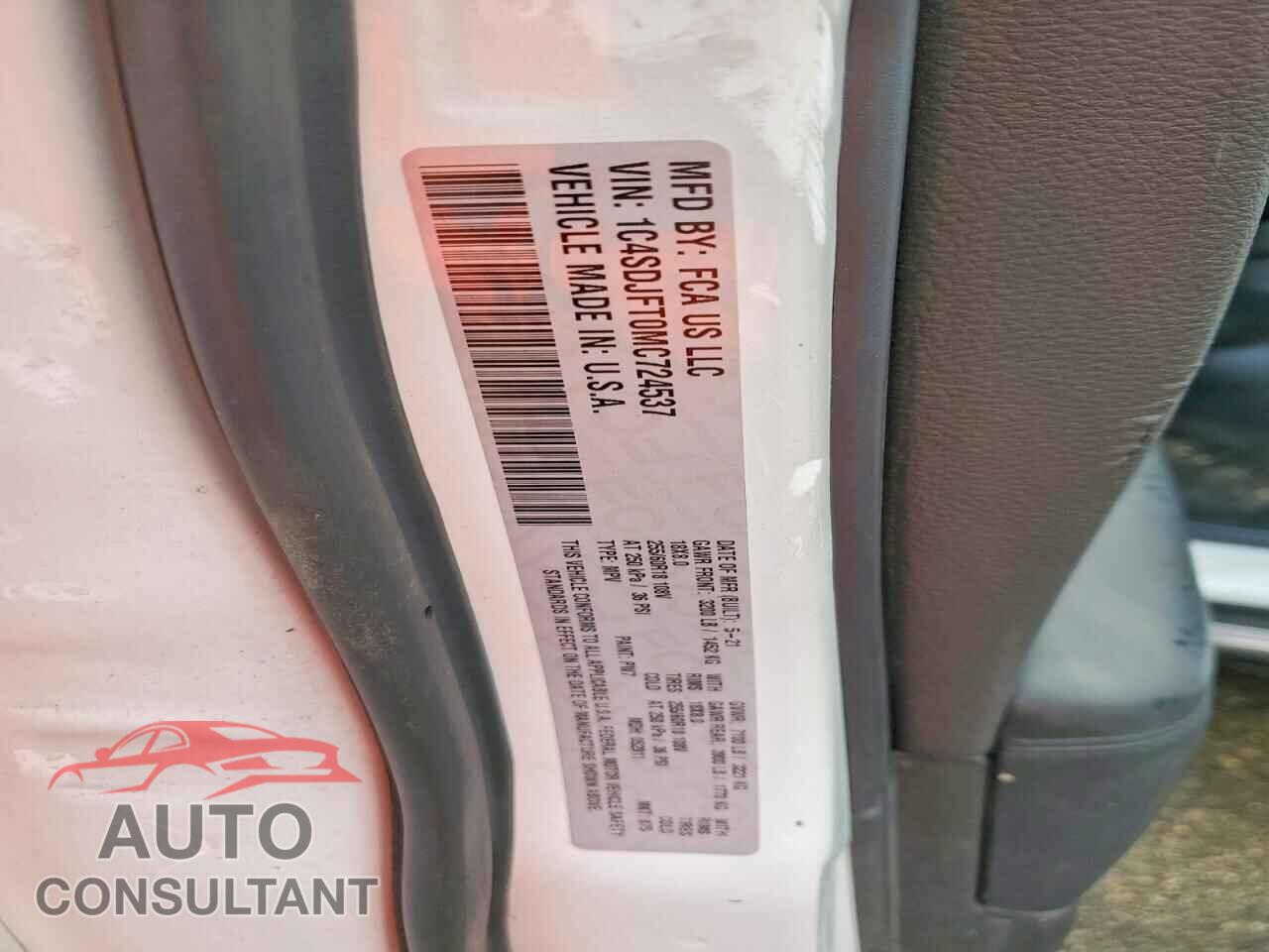 DODGE DURANGO 2021 - 1C4SDJFT0MC724537