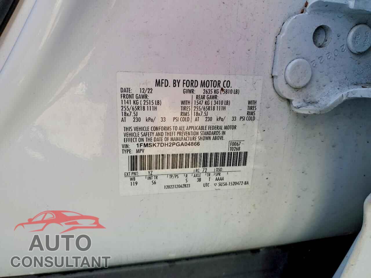 FORD EXPLORER 2023 - 1FMSK7DH2PGA04866