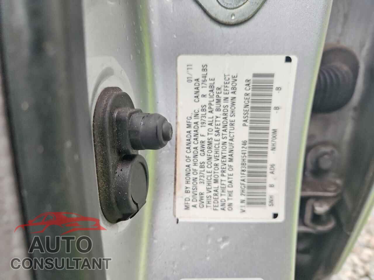 HONDA CIVIC 2011 - 2HGFA1F83BH541246
