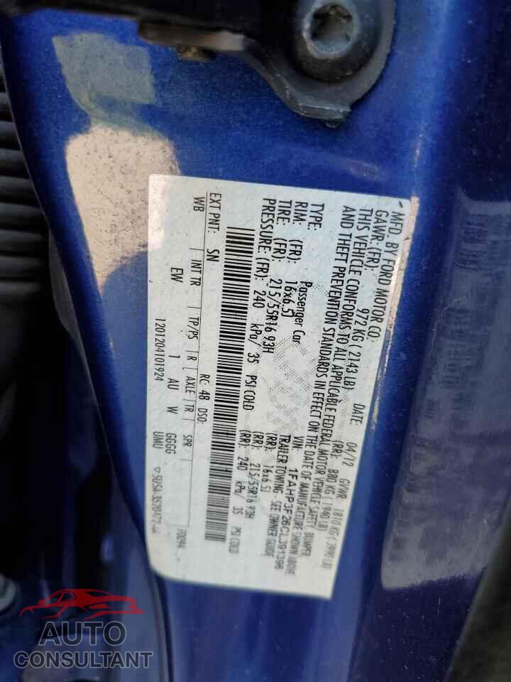 FORD FOCUS 2012 - 1FAHP3F26CL391396