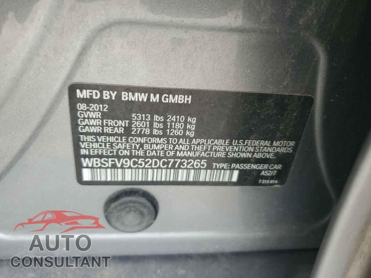BMW M5 2013 - WBSFV9C52DC773265