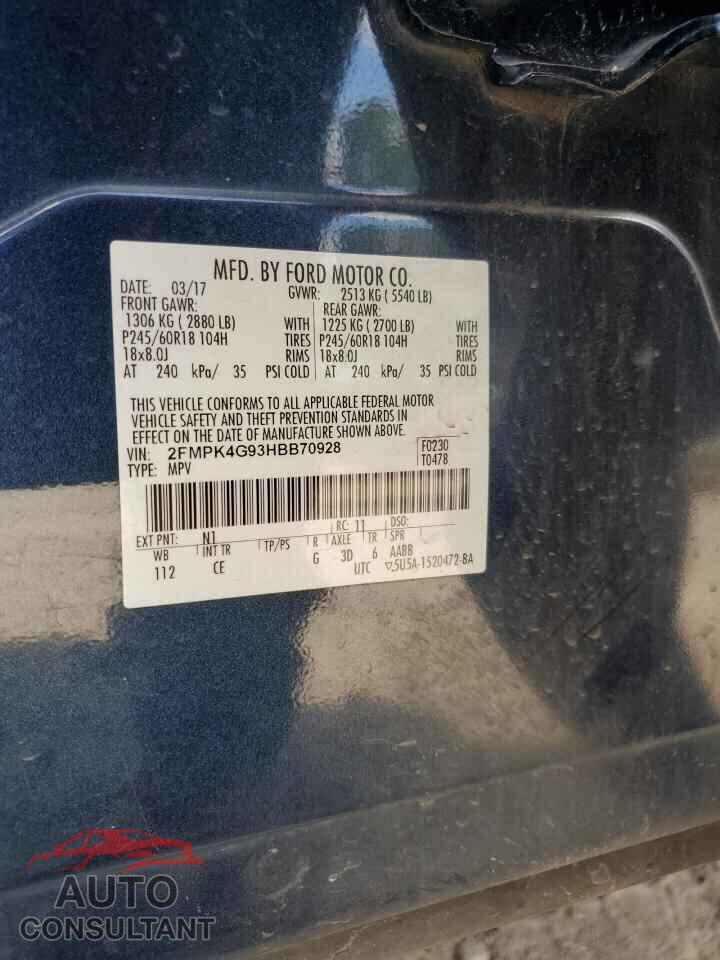 FORD EDGE 2017 - 2FMPK4G93HBB70928